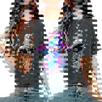 Edm Dj Festival Outfit & -Adults Psychedelic Festival Trippy Wizard Edm Rave Black Small Short Sleeve Women's Oversized Comfort T-Shirt - Monsterry