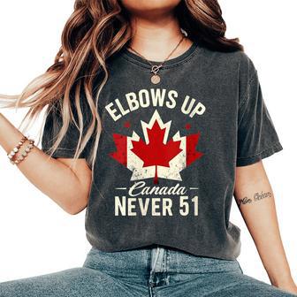 Elbows Up Canada Never 51 Canada Flag Stand Strong Women's Oversized Comfort T-Shirt - Thegiftio UK
