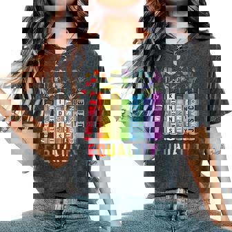 Equal Rights Book Flower Equality Peace Love Kindness Book Women's Oversized Comfort T-Shirt - Thegiftio