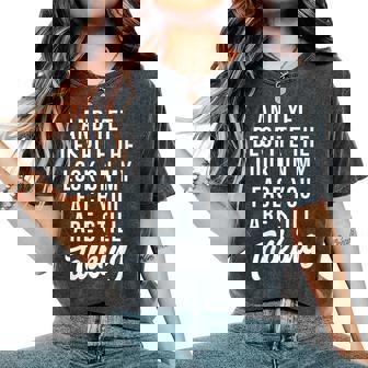 Et Pourtant Malgré Le Regard Sur Monisageous Parlez Toujours T-shirt oversize confortable pour femme - Cadeauxyz