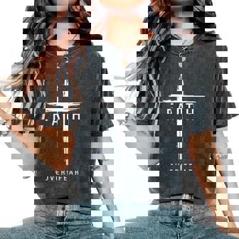 Faith Fear Christian Cross Jesus Christ Christians Women's Oversized Comfort T-Shirt | Seseable UK
