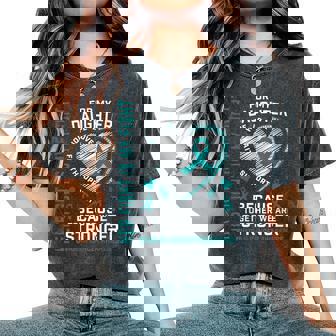 Her Fight Is My Fight Daughter Ovarian Cancer Support Squad Women's Oversized Comfort Colors T-Shirt - Monsterry