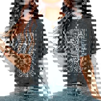 Fourth 4Th Grade Typography Back To School Women's Oversized Comfort T-Shirt - Thegiftio UK
