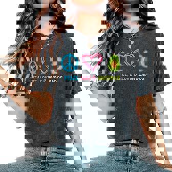 Fruit Humoristique Peace Love And Avocats T-shirt oversize confortable pour femme - Cadeauxyz