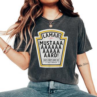 Mustard Lamar Tv Off Parody Women Women's Oversized Comfort T-Shirt - Thegiftio UK