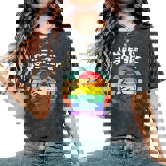 Gay Pride Ghost Hate Boo Sheet Rainbow Flag Lgbtq Men Women Women's Oversized Comfort Colors T-Shirt - Monsterry