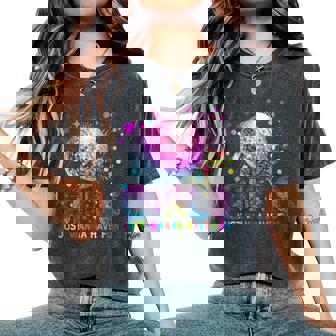 Girls Just Wanna Have Fun Disco Ball Awesome 70s 80s 90s Women's Oversized Comfort Colors T-Shirt - Monsterry