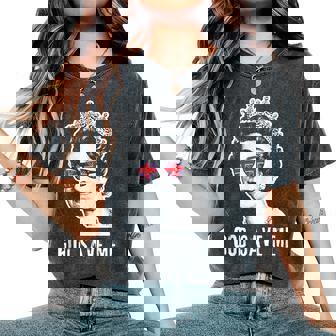 God Save Me The Queen Jubilé De Platine Union Jack Amusant T-shirt oversize confortable pour femme - Cadeauxyz