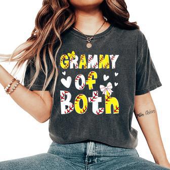 Grammy Of Both Proud Softball Baseball Grammy Grandma Women's Oversized Comfort T-Shirt - Thegiftio UK