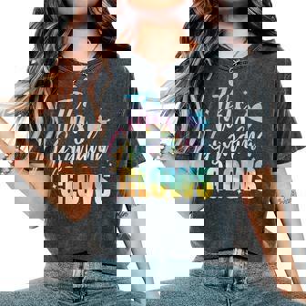 This Grandma Glows Colorful 80S 90S Happy Women's Oversized Comfort T-Shirt - Seseable
