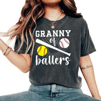 Granny Of Ballers Baseball Softball Granny Grandma Women's Oversized Comfort T-Shirt - Thegiftio UK