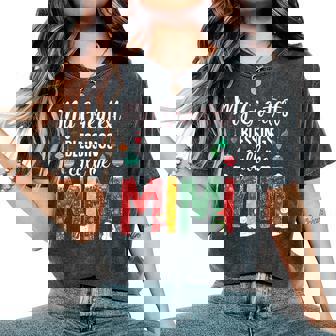 My Greatest Blessing Calls Me Mimi Snowman Christmas Women's Oversized Comfort Colors T-Shirt - Monsterry