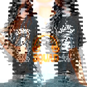 Halloween Squad Rainbow Cute Ghost Halloween Men Women Kids Women's Oversized Comfort Colors T-Shirt - Monsterry