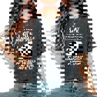 I Hate Morning People And Mornings And Peopleintage Panda Camiseta extragrande cómoda para mujer - Regaloses