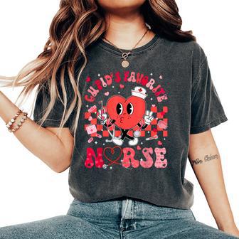 Heart Cupids Favorite Nurse Valentines Day Rn Cna Icu Scurb Women's Oversized Comfort T-Shirt - Thegiftio UK