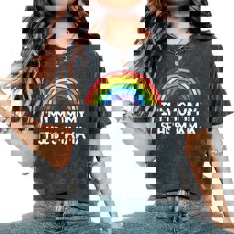 I'm Mama She's Mommy Lesbian Mom Gay Pride Lgbt Mother Women's Oversized Comfort T-Shirt | Mazezy