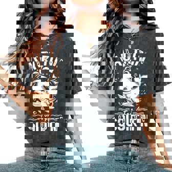 Inappropriate Meme Squirter Blue Whale Adult Party-Goers Black Small Short Sleeve Cotton 65 Polyester 35 Women's Oversized Comfort T-Shirt - Thegiftio