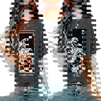 Intage Aesthetic Astronaut Skeleton T-shirt oversize confortable pour femme - Cadeauxyz