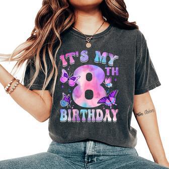 It's My 8Th Birthday Butterfly Theme 8 Year Old Party Girl Women's Oversized Comfort T-Shirt - Thegiftio UK