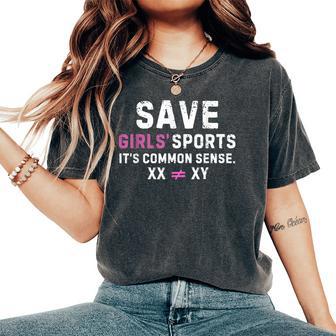 It's Common Sense Xx Xy Save Girls Sports Sport Lovers Women's Oversized Comfort T-Shirt - Thegiftio UK