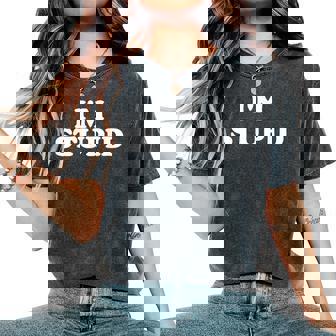 Je Suis Avec Stupid Matching Couples Sarcastic T-shirt oversize confortable pour femme - Cadeauxyz