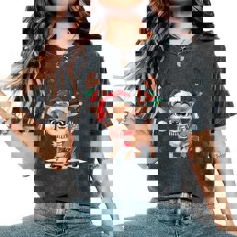 Joyeux Noël Renne Cerf Drôle Noël S Hommes Enfants T-shirt oversize confortable pour femme - Cadeauxyz