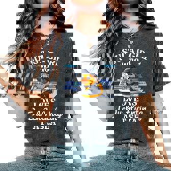 Just A Girl Who Loves Duck Hunting At Sea Cruise Women's Oversized Comfort Colors T-Shirt - Monsterry