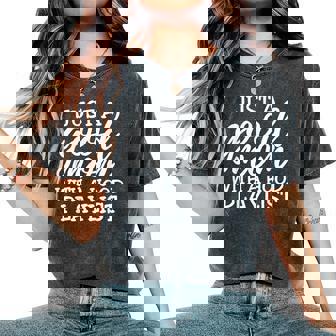 Just A Good Mom With A Hood Playlist Music Loving Mamas Women's Oversized Comfort T-Shirt - Seseable