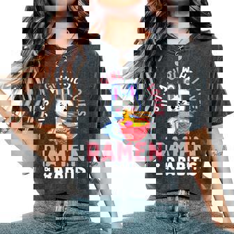 Kawaii Bunny Rabbit Ramen Noodles Japanese Anime Teen Girl Women's Oversized Comfort Colors T-Shirt - Monsterry