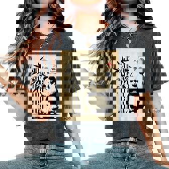 Kawaii Panda Ink Japanese Streetwear Novelty Panda Women's Oversized Comfort T-Shirt - Seseable