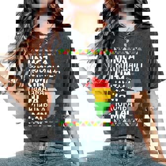 Kwanzaa Siete Principios Mapa Africano Orgullo Negro Hombres Es Camiseta extragrande cómoda para mujer - Regaloses