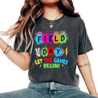 Let The Games Begin Field Day School Teachers Boys Girls Women's Oversized Comfort T-Shirt - Thegiftio UK