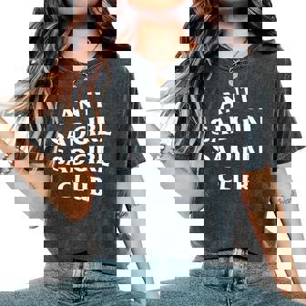 Logo Blanc Anti Sadgirl Avant Arrière T-shirt oversize confortable pour femme - Cadeauxyz
