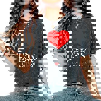 I Love Jesus Jesus Loves You Christian Women's Oversized Comfort T-Shirt - Thegiftio UK
