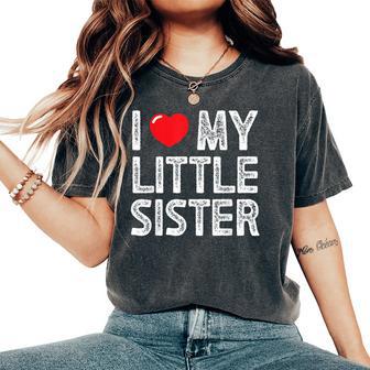 I Love My Little Sisterintage I Heart My Little Sister Camiseta extragrande cómoda para mujer - Regaloses