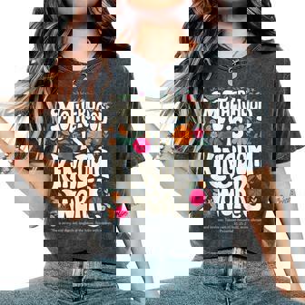 Mama Floral Vintage Motherhood Is Kingdom Work Women's Oversized Comfort T-Shirt - Seseable