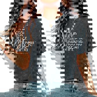 Mangez La Musique De Dortoir Edm Dj House Music T-shirt oversize confortable pour femme - Cadeauxyz