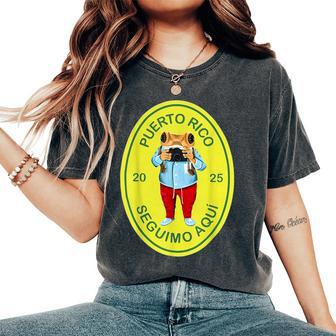 Más Fotos Puerto Rico Frog Concho Retro 2025 For Women Women's Oversized Comfort T-Shirt - Thegiftio UK