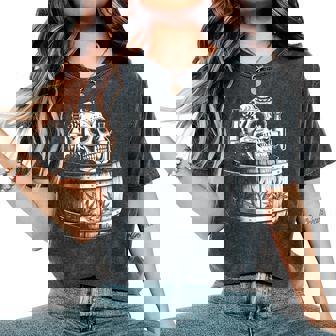 Mexico Vintage Skeleton Tequila Dia De Los Muertos Mexican Women's Oversized Comfort T-Shirt | Mazezy