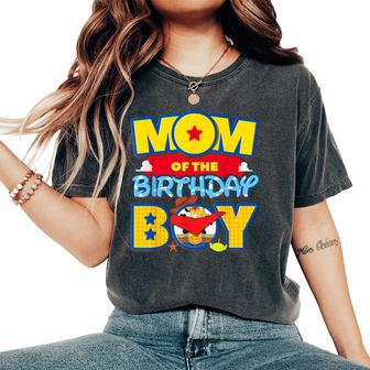 Mom And Dad Of The Birthday Boy Toy Family Party Decorations Women's Oversized Comfort T-Shirt - Monsterry