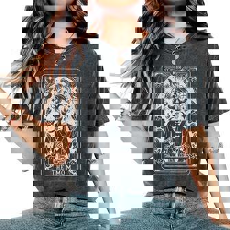 The Mom Tarot Card Skeleton Mama Coffee Happy Mother's Day Women's Oversized Comfort T-Shirt - Thegiftio