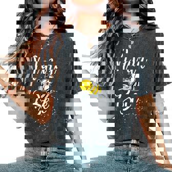 Nana Of The Bee Day Girl Hive Family Matching Birthday Sweet Women's Oversized Comfort T-Shirt - Seseable