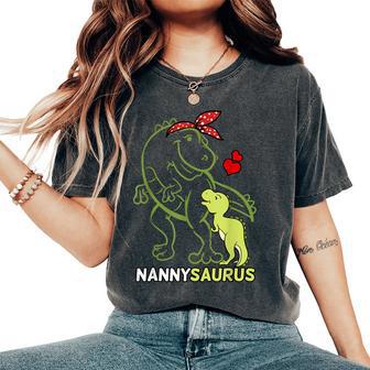Nannysaurus Nanny Tyrannosaurus Dinosaur Baby Mother's Day Women's Oversized Comfort T-Shirt - Thegiftio UK