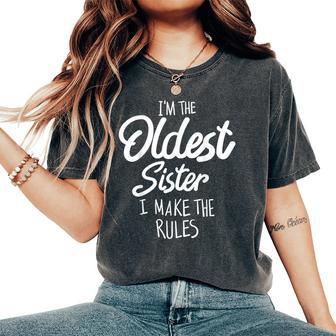 Oldest Sister I Make The Rules Matching Sibling Camiseta extragrande cómoda para mujer - Regaloses