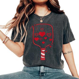 Pickleball Paddle Heart Valentines Day Racquetball Women Women's Oversized Comfort T-Shirt - Thegiftio UK