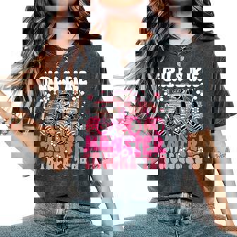 Pink Monster Truck Girls Girls Like Monster Trucks Too Women's Oversized Comfort T-Shirt | Mazezy