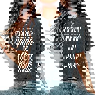Plan Ahead Work Hard Trust The Process Gym Motivational Women's Oversized Comfort Colors T-Shirt - Monsterry