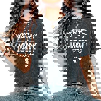 Promoted To Mommy Est 2025 Mom To Be First Time Mama Women's Oversized Comfort T-Shirt - Monsterry