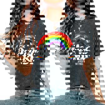 Proud Mom Mother's Day Lgbtq Rainbow Flag Gay Pride Lgbt Women's Oversized Comfort T-Shirt - Thegiftio UK