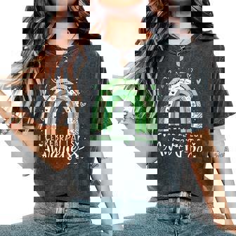 Rainbow In March We Wear Green Cerebral Palsy Awareness Women's Oversized Comfort T-Shirt | Mazezy